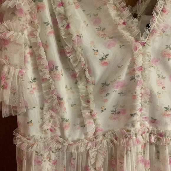 Like New- Needle & thread Bijou rose ruffle mini dress- size 16 - Picture 6 of 10